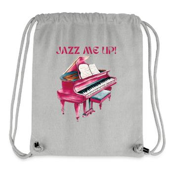 Piano jazz avec des notes de musique colorées - Sac à cordon recyclé Stanley/Stella - gris chiné - Devant