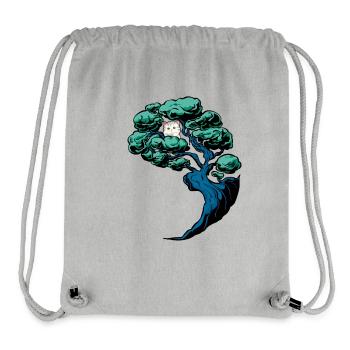 Chat, Arbre, Chats, Enfant, Fantaisie - Sac à cordon recyclé Stanley/Stella - gris chiné - Devant