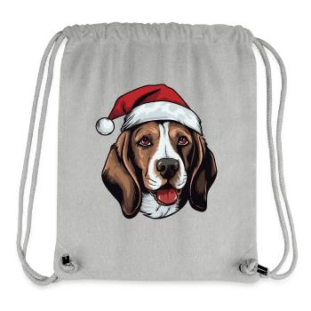 Beagle Hund Kopf Weihnachten Portät - Stanley/Stella recycelter Gym Bag - Grau meliert - Vorne
