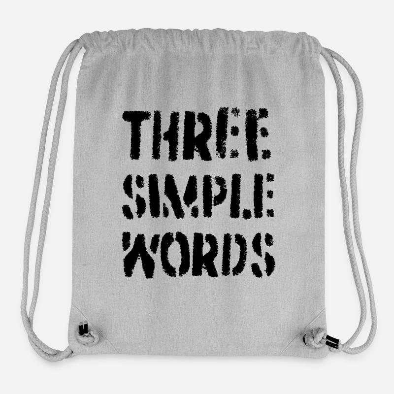 Trois mots simples - Sac à cordon recyclé Stanley/Stella - gris chiné