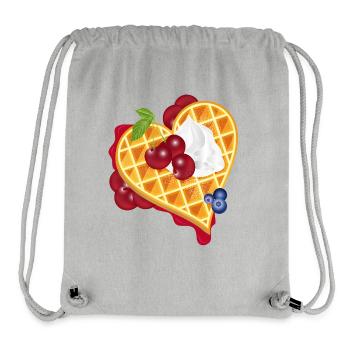 Golden heart waffle illustration with cherries - Stanley/Stella Recycled Gym Bag - heather grey - Front