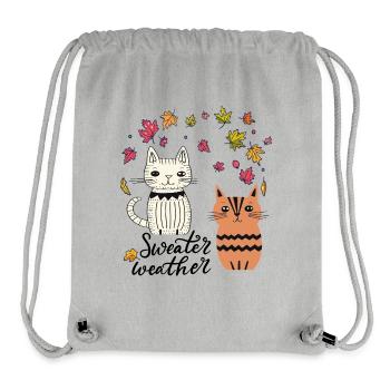  Katzen im Herbstlaub - Stanley/Stella recycelter Gym Bag - Grau meliert - Vorne