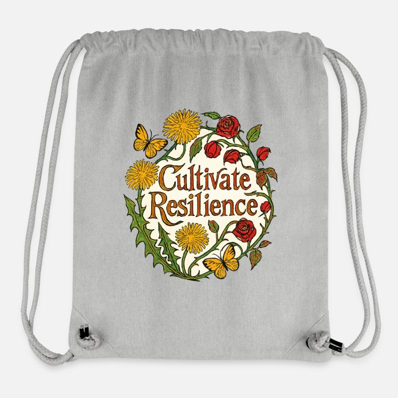 Cultivez la résilience florale - Sac à cordon recyclé Stanley/Stella - gris chiné