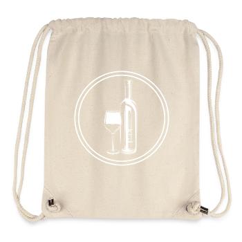 Icône du vin - Sac à cordon recyclé Stanley/Stella - blanc naturel - Devant