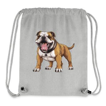 Bulldog Hund - Stanley/Stella recycelter Gym Bag - Grau meliert - Vorne
