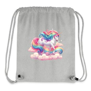 Bunter Einhorn mit Regenbogen und rosa Wolke - Stanley/Stella recycelter Gym Bag - Grau meliert - Vorne