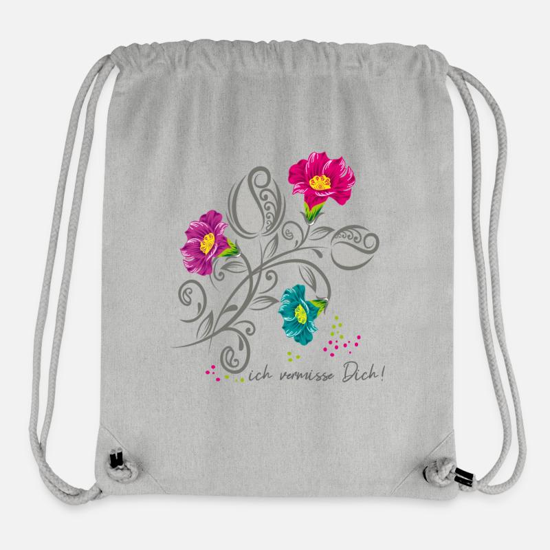 Tu me manques, mon amitié - Sac à cordon recyclé Stanley/Stella - gris chiné
