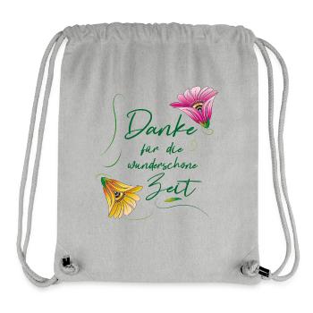 Danke für die wunderschöne Zeit - Stanley/Stella recycelter Gym Bag - Grau meliert - Vorne