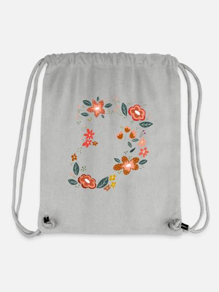 Blumenranke - Stanley/Stella recycelter Gym Bag - Grau meliert