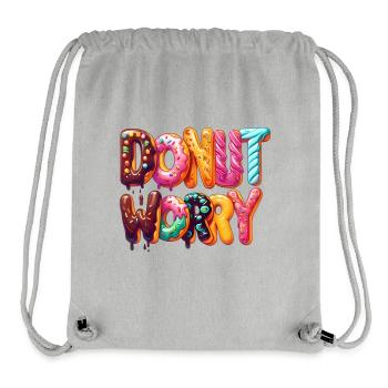 Donut Worry Süßigkeiten Snack Donut-Liebhaber - Stanley/Stella recycelter Gym Bag - Grau meliert - Vorne