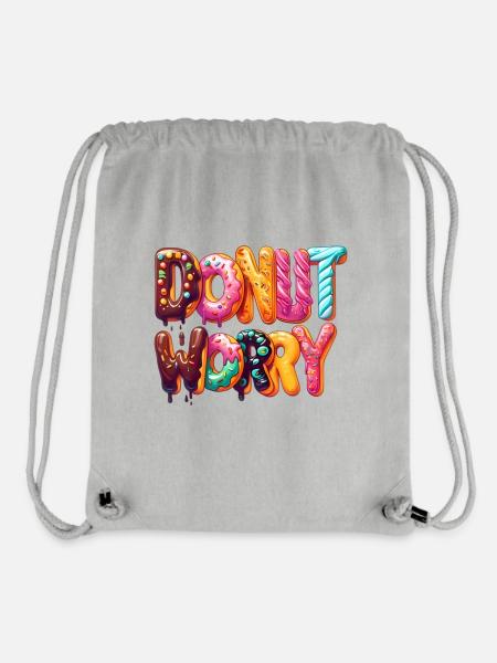 Donut Worry Sweets Snack Doughnut Lover - Stanley/Stella Recycled Gym Bag - heather grey