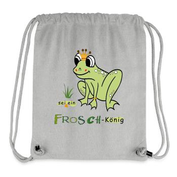 Froschkönig Frosch - Stanley/Stella recycelter Gym Bag - Grau meliert - Vorne