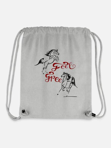 feel free, Pferde - Stanley/Stella recycelter Gym Bag - Grau meliert