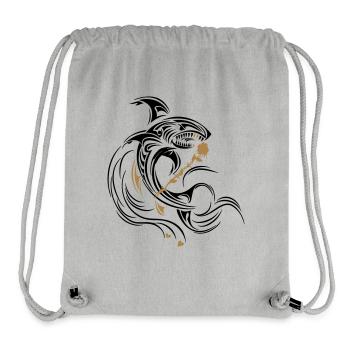 Shark with Rose - Stanley/Stella Recycled Gym Bag - heather grey - Front
