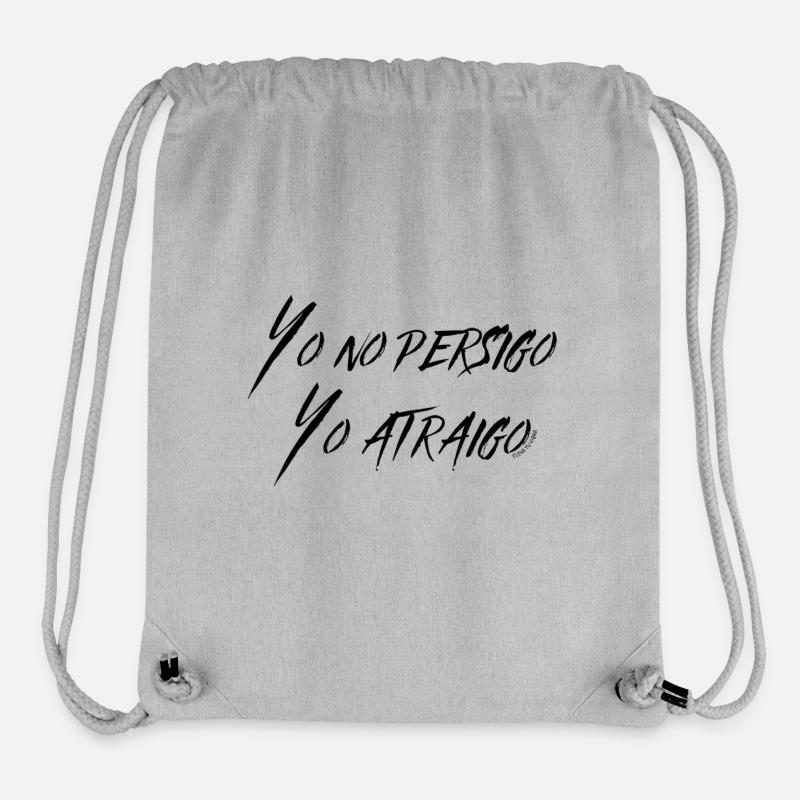 JE NE CHASSE PAS, J’ATTIRE - Sac à cordon recyclé Stanley/Stella - gris chiné