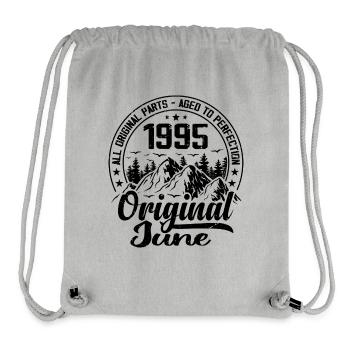 1995 Juni Original: 29 Jahre altes Geburtstagsgeschenk - Stanley/Stella recycelter Gym Bag - Grau meliert - Vorne