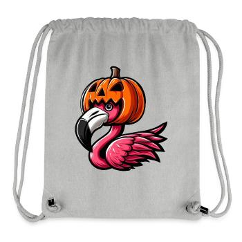 Lustiger Halloween-Kürbis Flamingo Herbst - Stanley/Stella recycelter Gym Bag - Grau meliert - Vorne