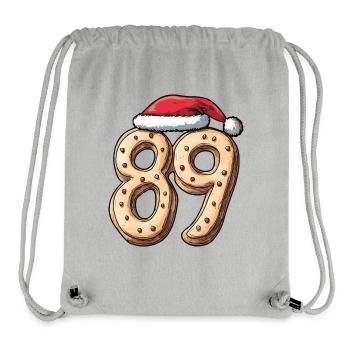 Biscuit de Noël à 89 chiffres - Sac à cordon recyclé Stanley/Stella - gris chiné - Devant