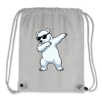 Dab Polar Bear Cartoon - Stanley/Stella Recycled Gym Bag - heather grey - Front