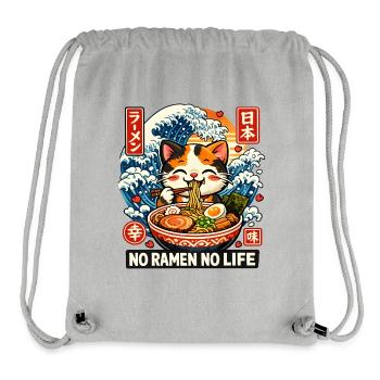 Ramen Katze Kanagawa - Stanley/Stella recycelter Gym Bag - Grau meliert - Vorne