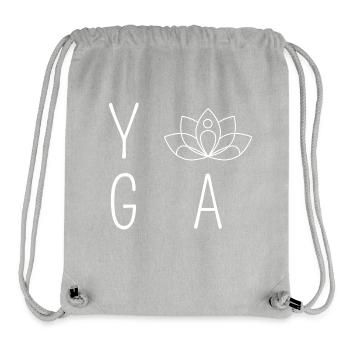 YOGA Schriftzug mit Lotusblume - Stanley/Stella recycelter Gym Bag - Grau meliert - Vorne
