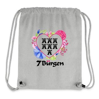 Siebenbürger Wappen mit Blumendesign und Wappen - Stanley/Stella recycelter Gym Bag - Grau meliert - Vorne