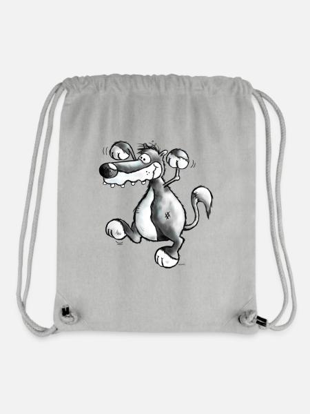 Canis Lupus - Wilder Wolf - Stanley/Stella recycelter Gym Bag - Grau meliert