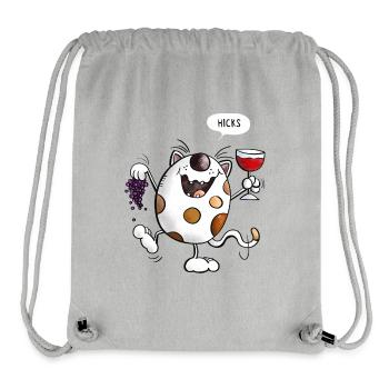 Mignon chat comique - Sac à cordon recyclé Stanley/Stella - gris chiné - Devant