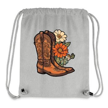 Cowboy Boots Flowers - Stanley/Stella Recycled Gym Bag - heather grey - Front