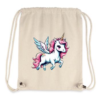 Licorne Unicorn Kawaii - Sac à cordon recyclé Stanley/Stella - blanc naturel - Devant