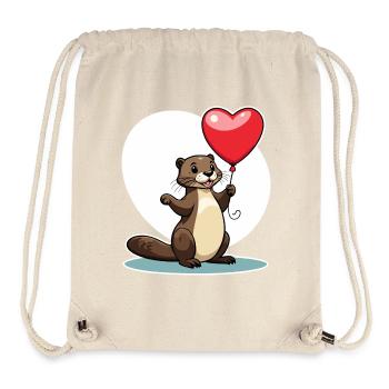 Otter Heart - Valentine's Day - Stanley/Stella Recycled Gym Bag - natural - Front