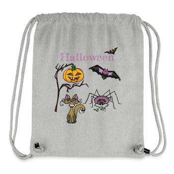 Halloween Kürbis und Fledermaus Design - Stanley/Stella recycelter Gym Bag - Grau meliert - Vorne