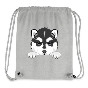 Spähender Husky-Welpe - Stanley/Stella recycelter Gym Bag - Grau meliert - Vorne
