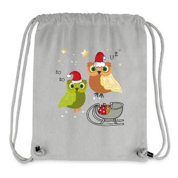Christmas Owls - Stanley/Stella Recycled Gym Bag - heather grey - Front