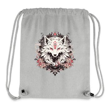 Ein Tattoo im Wolfsstil mit Blumen - Stanley/Stella recycelter Gym Bag - Grau meliert - Vorne