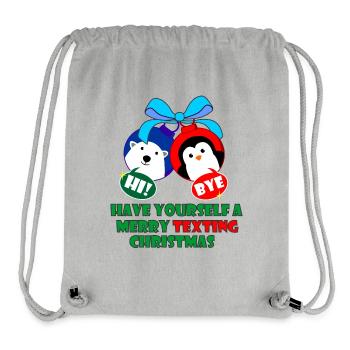TEXTING WEIHNACHTEN Weihnachtsdekoration - Stanley/Stella recycelter Gym Bag - Grau meliert - Vorne