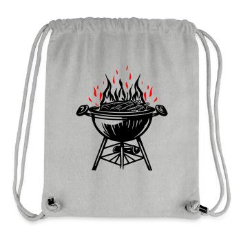 Grill, Fire, Grill, Meat - Stanley/Stella Recycled Gym Bag - heather grey - Front