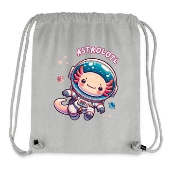 Axolotl Astronaut in Space - Kawaii Art - Stanley/Stella Recycled Gym Bag - heather grey - Front