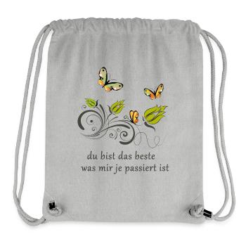 du bist das beste was mir je passiert ist - Stanley/Stella recycelter Gym Bag - Grau meliert - Vorne