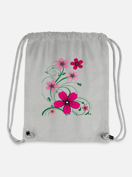 Flower tendril - Stanley/Stella Recycled Gym Bag - heather grey
