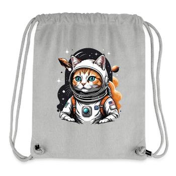 Cat Astronaut Space Cat Love Gift - Stanley/Stella Recycled Gym Bag - heather grey - Front