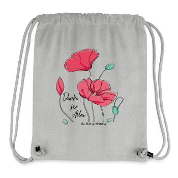 Merci pour tout Poppy - Sac à cordon recyclé Stanley/Stella - gris chiné - Devant