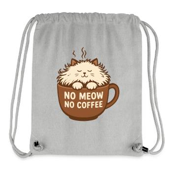 No Meow no Coffee - Stanley/Stella Recycled Gym Bag - heather grey - Front