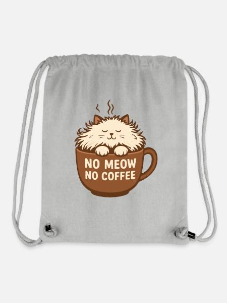 No Meow no Coffee - Stanley/Stella recycelter Gym Bag - Grau meliert