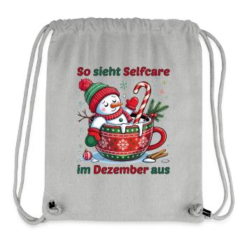 Selfcare im Dezember – Lustiges Winter Schneemann  - Stanley/Stella recycelter Gym Bag - Grau meliert - Vorne