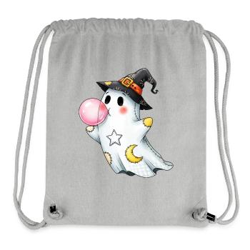 Patchwork cartoon ghost with bubble gum bubble - Stanley/Stella Recycled Gym Bag - heather grey - Front