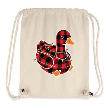 Humor Goose Christmas Plaid Red Plaid - Stanley/Stella Recycled Gym Bag - natural - Front