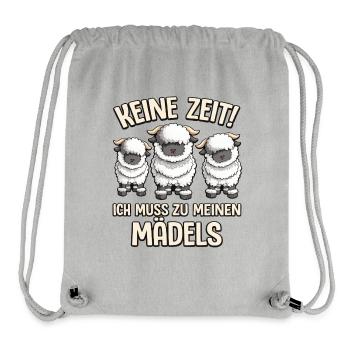 Keine Zeit Walliser Schwarznasenschaf Mädels - Stanley/Stella recycelter Gym Bag - Grau meliert - Vorne