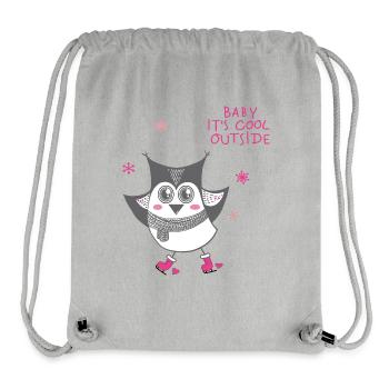 Baby it's cool outside - Eule - Stanley/Stella recycelter Gym Bag - Grau meliert - Vorne