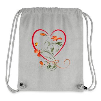 Herz mit Blumenranke - Stanley/Stella recycelter Gym Bag - Grau meliert - Vorne